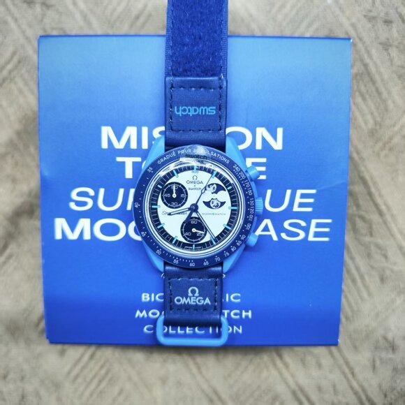 Swatch x Omega MoonSwatch Mission Moonphase (Blue | New Unworn) - Picture 2 of 6
